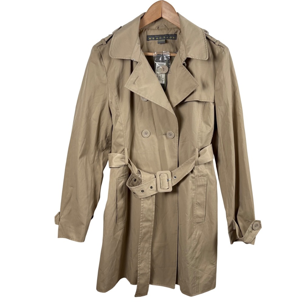 NWT Kenneth Cole Women's Khaki Trench Coat Size XL (But Runs Small) Mid-Length